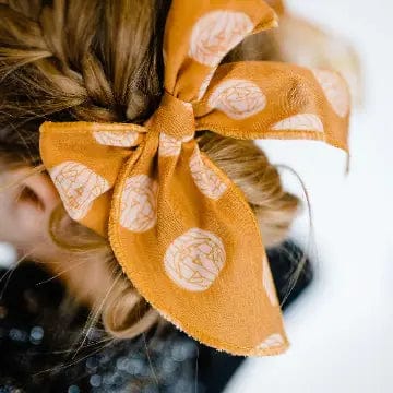 Neutral Pumpkin Serged Bow