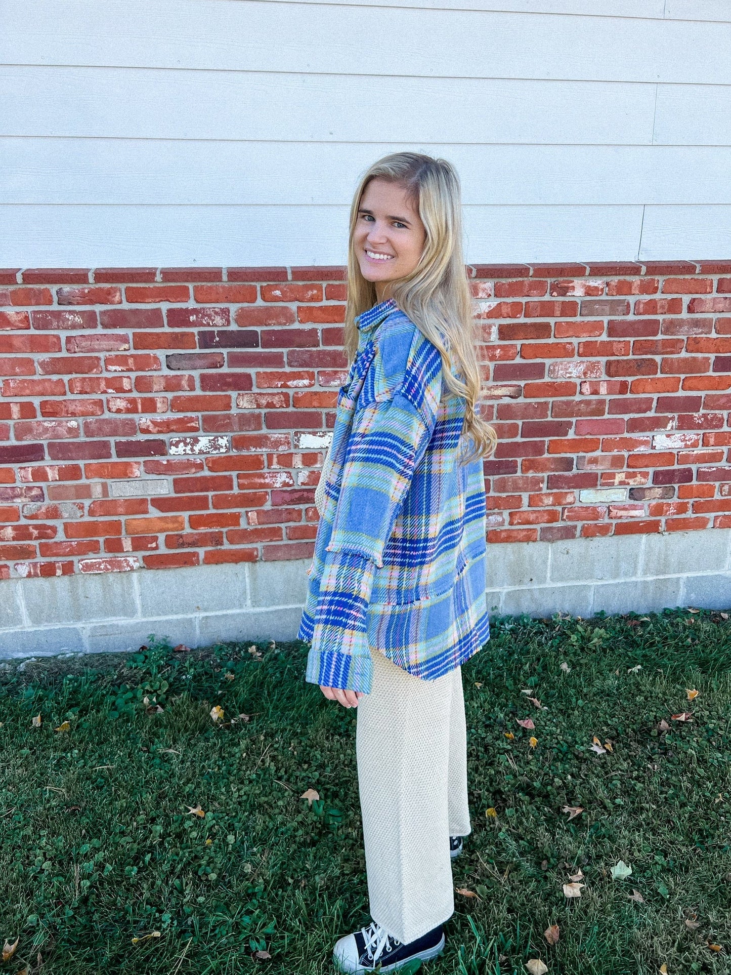 Fringe Hem Patched Pocket Button Up