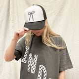 Checkered Bow Trucker Hat