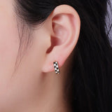 24k gold filled Checkered Hoop Earrings