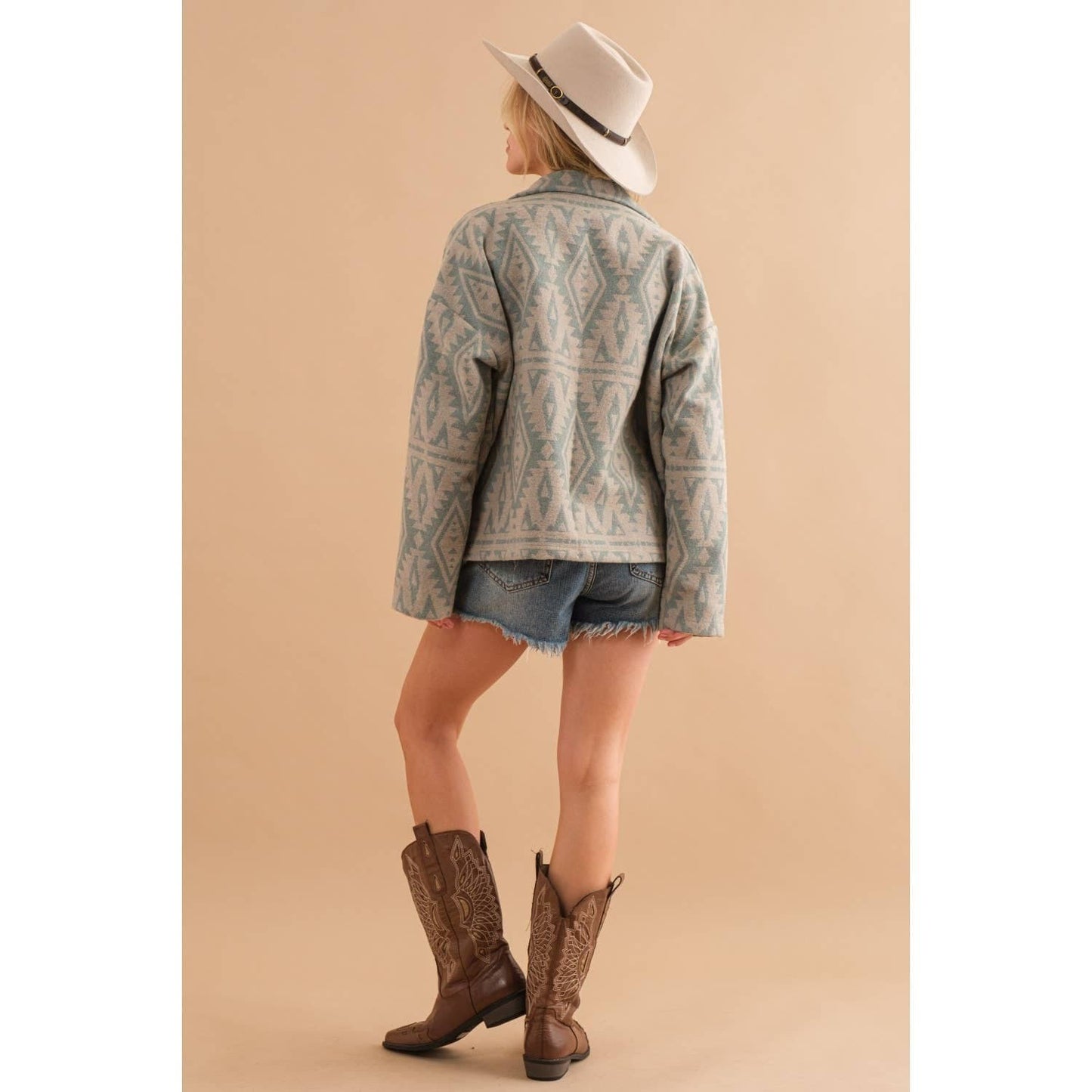 JACQUARD AZTEC PRINT WESTERN JACKET