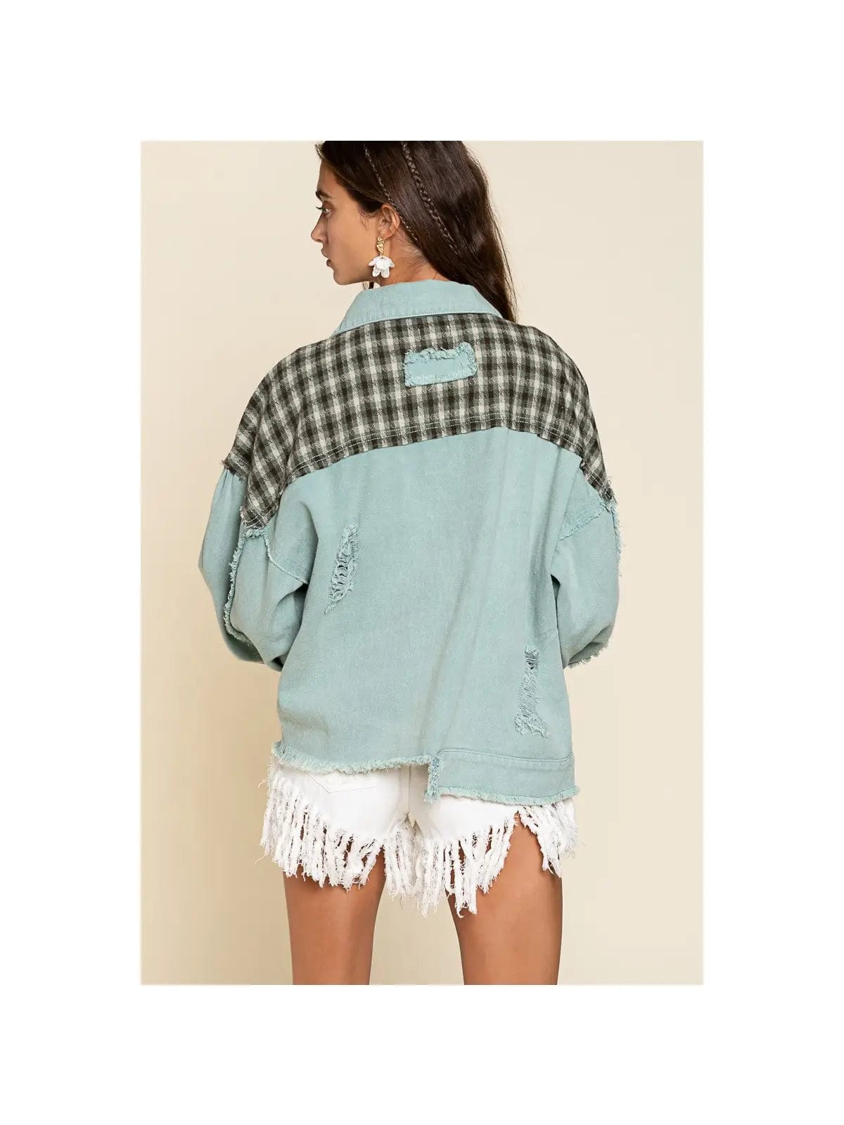 Balloon Sleeve Twill Jacket