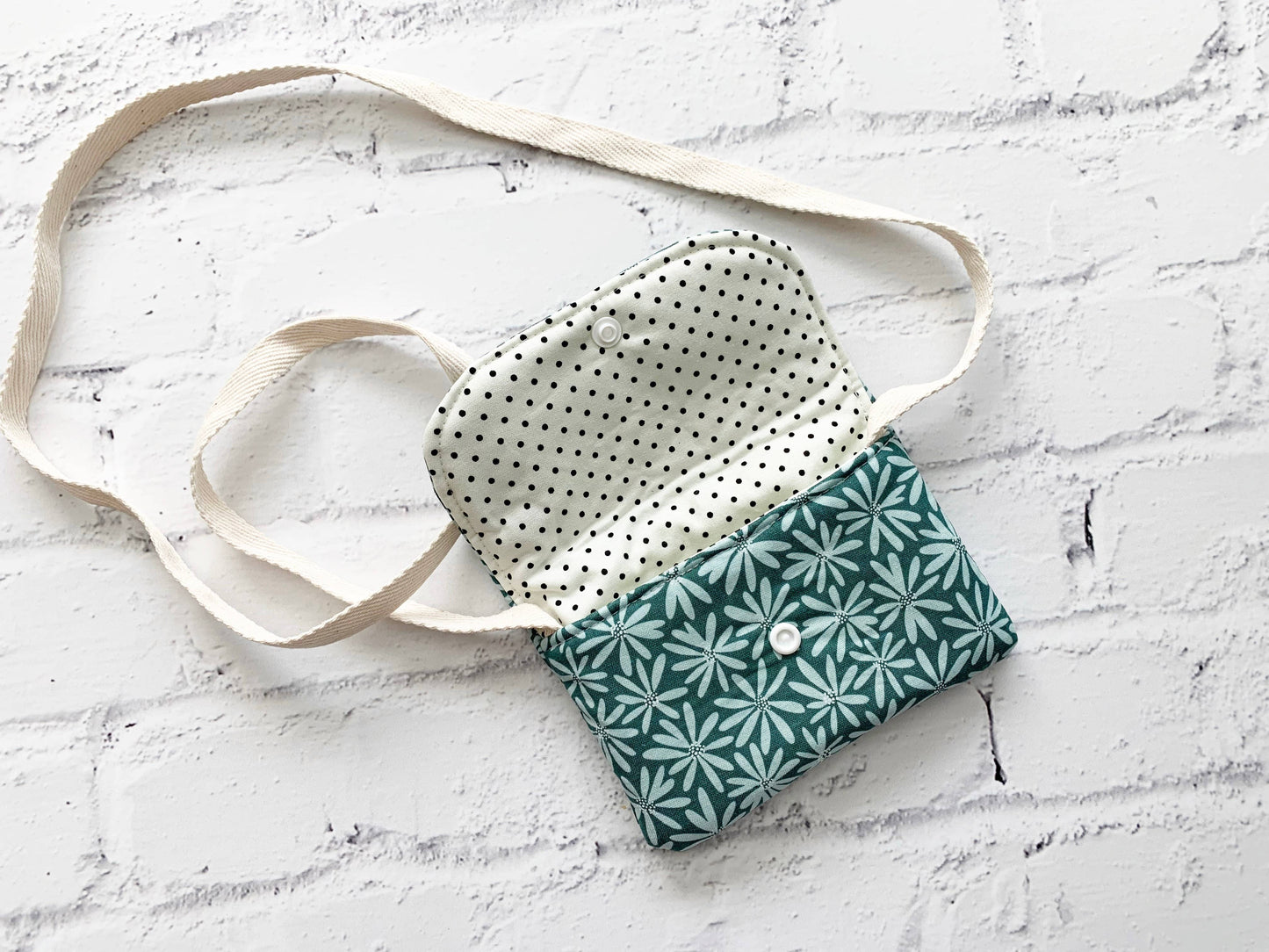 Kids Purse Green/White Floral