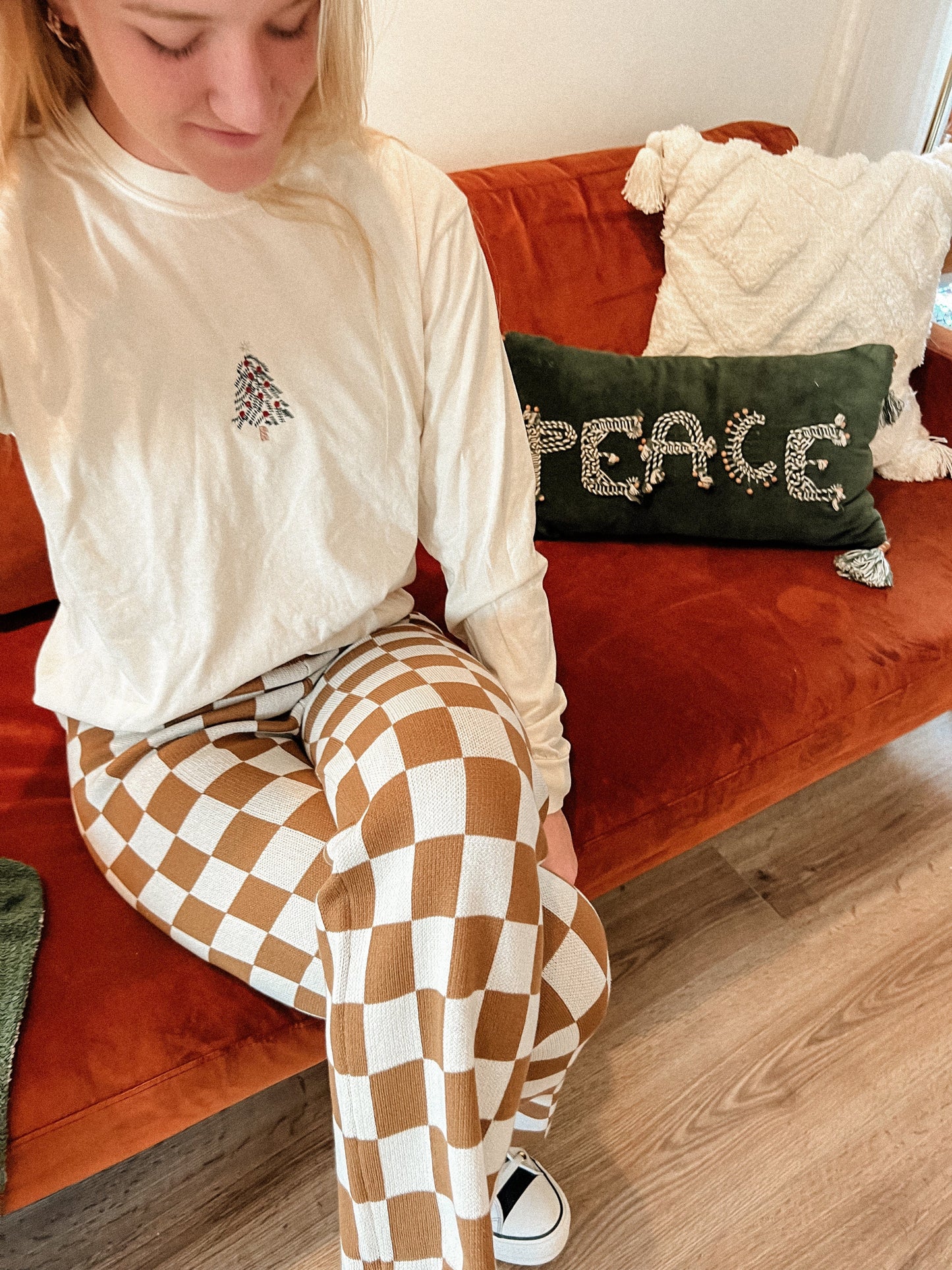 Embroidered Tree Long Sleeve Shirt