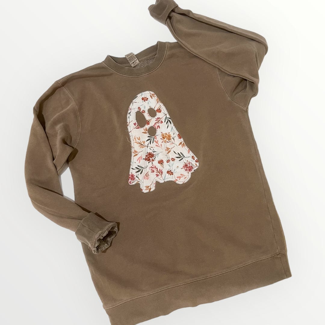 Floral Applique Ghost Sweatshirt