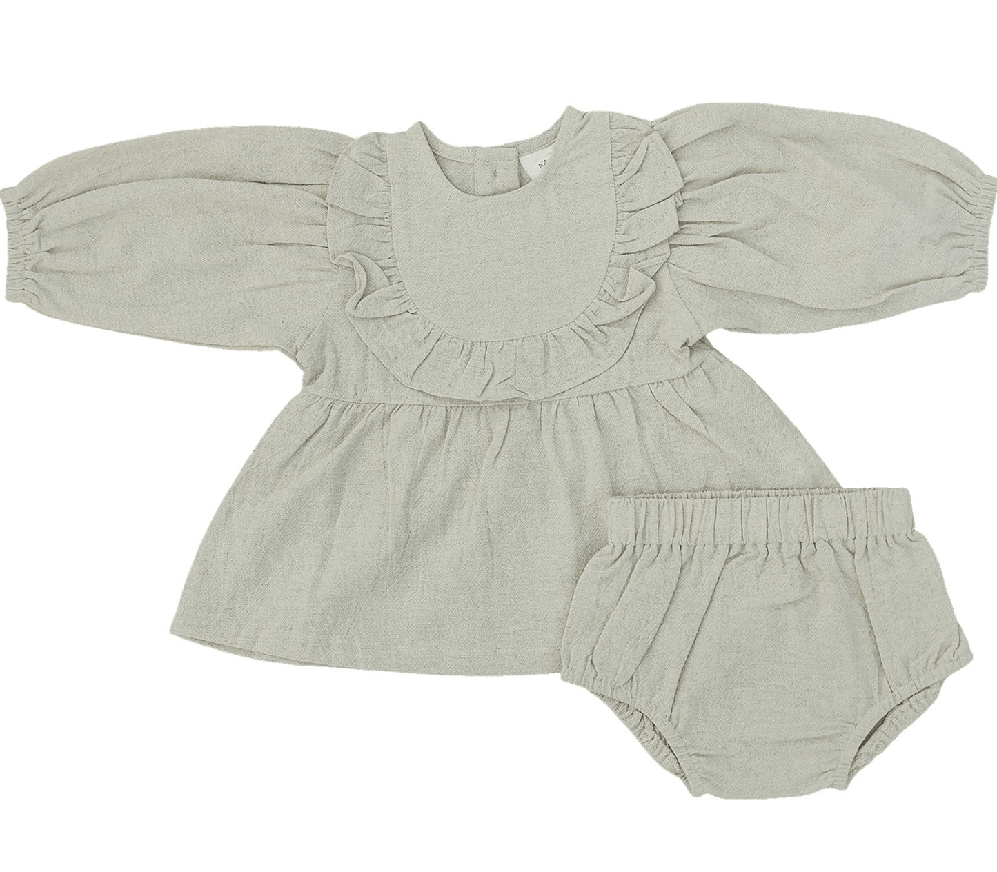 Oatmeal Cotton Dress with Bloomers