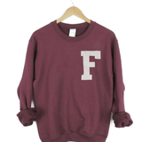 Felt Varsity Letter Sweatshirt  (You Pick Color)