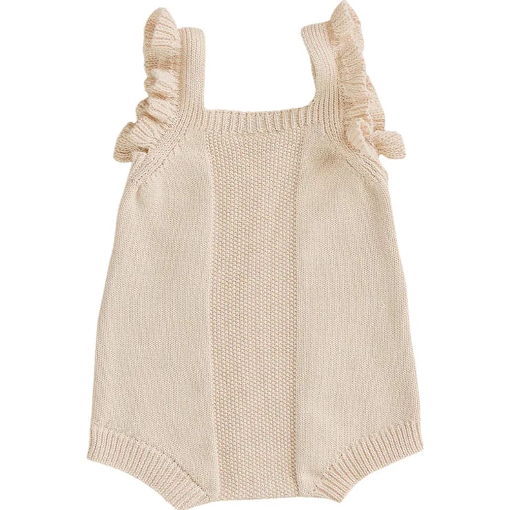 Vanilla Embellished Ruffle Knit Romper