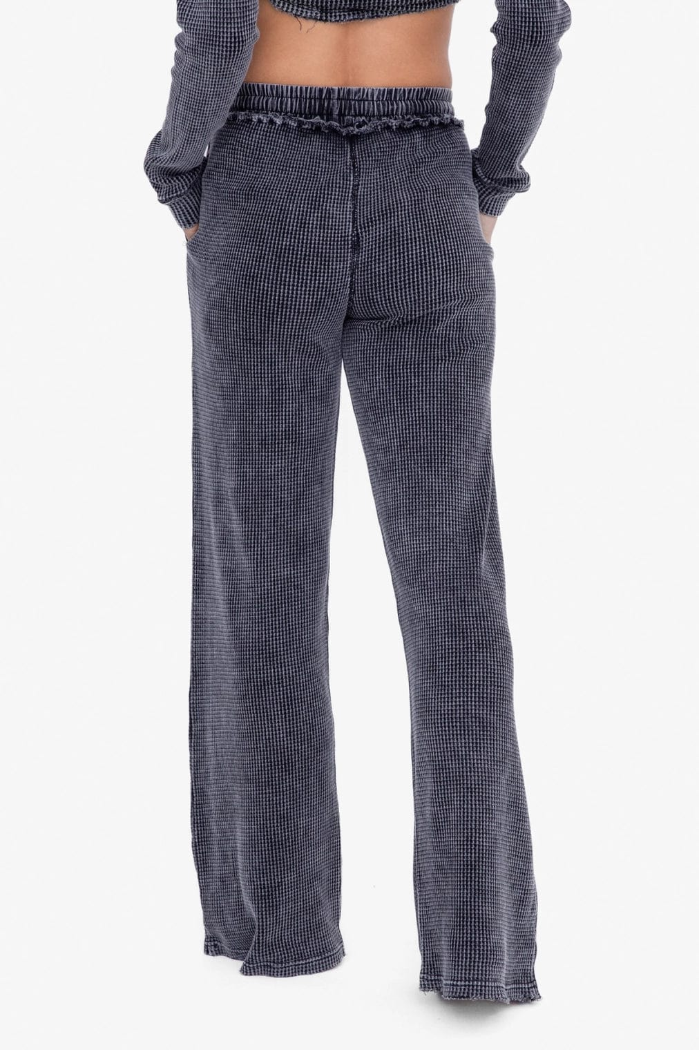 Distressed Black Mineral Washed Pants