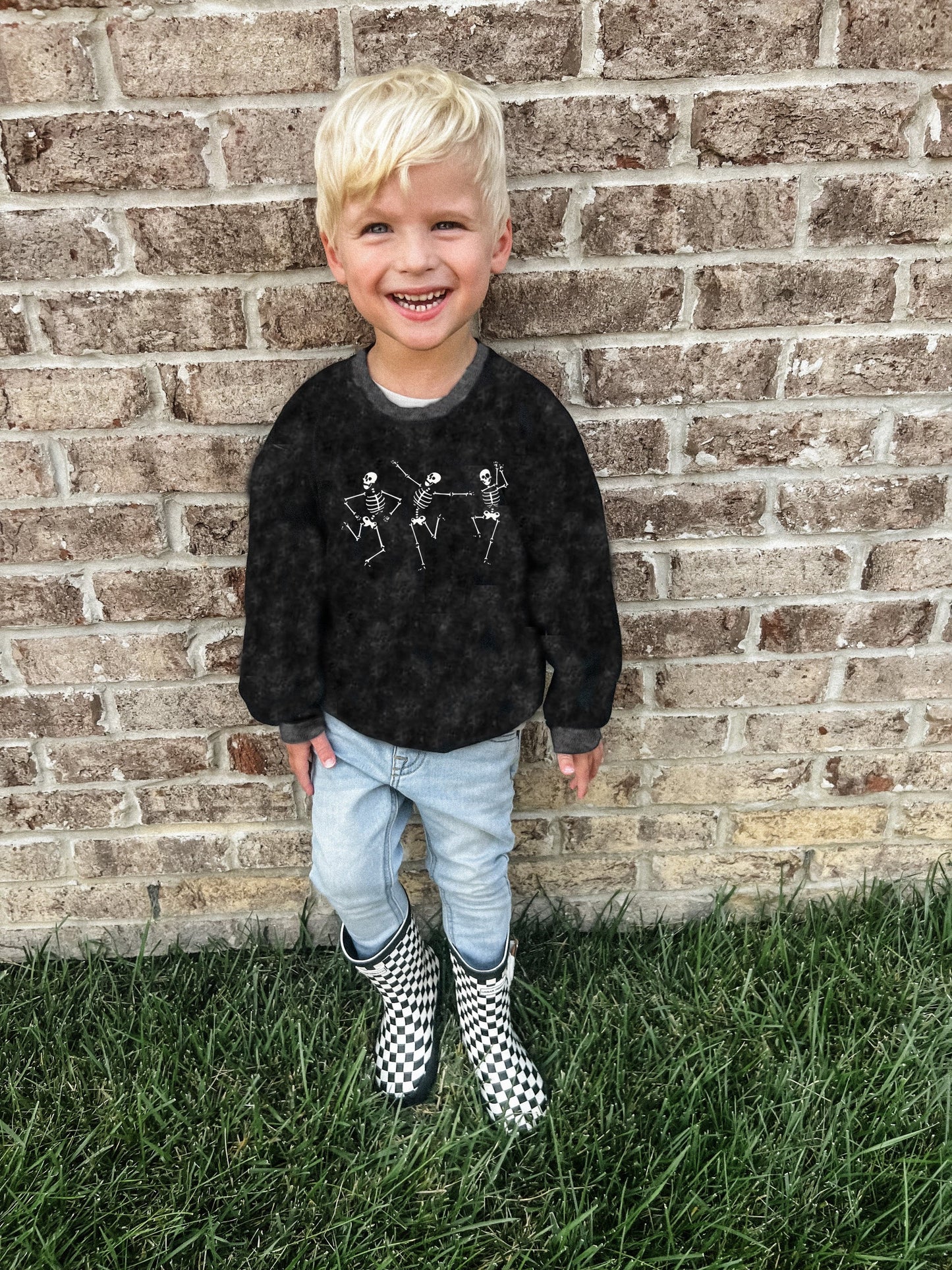 Acid Wash Skeleton Sweatshirt