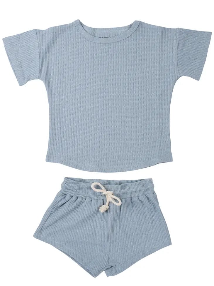 Summer Waffle Toddler Top & Bottom Set- Santorini