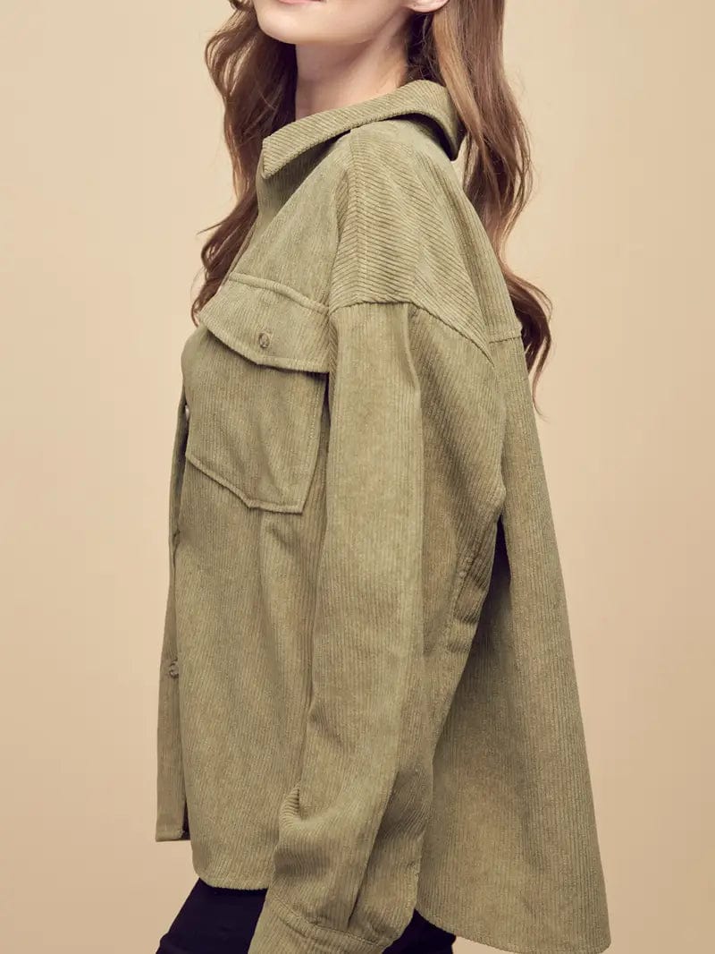 Corduroy Button Up Shacket