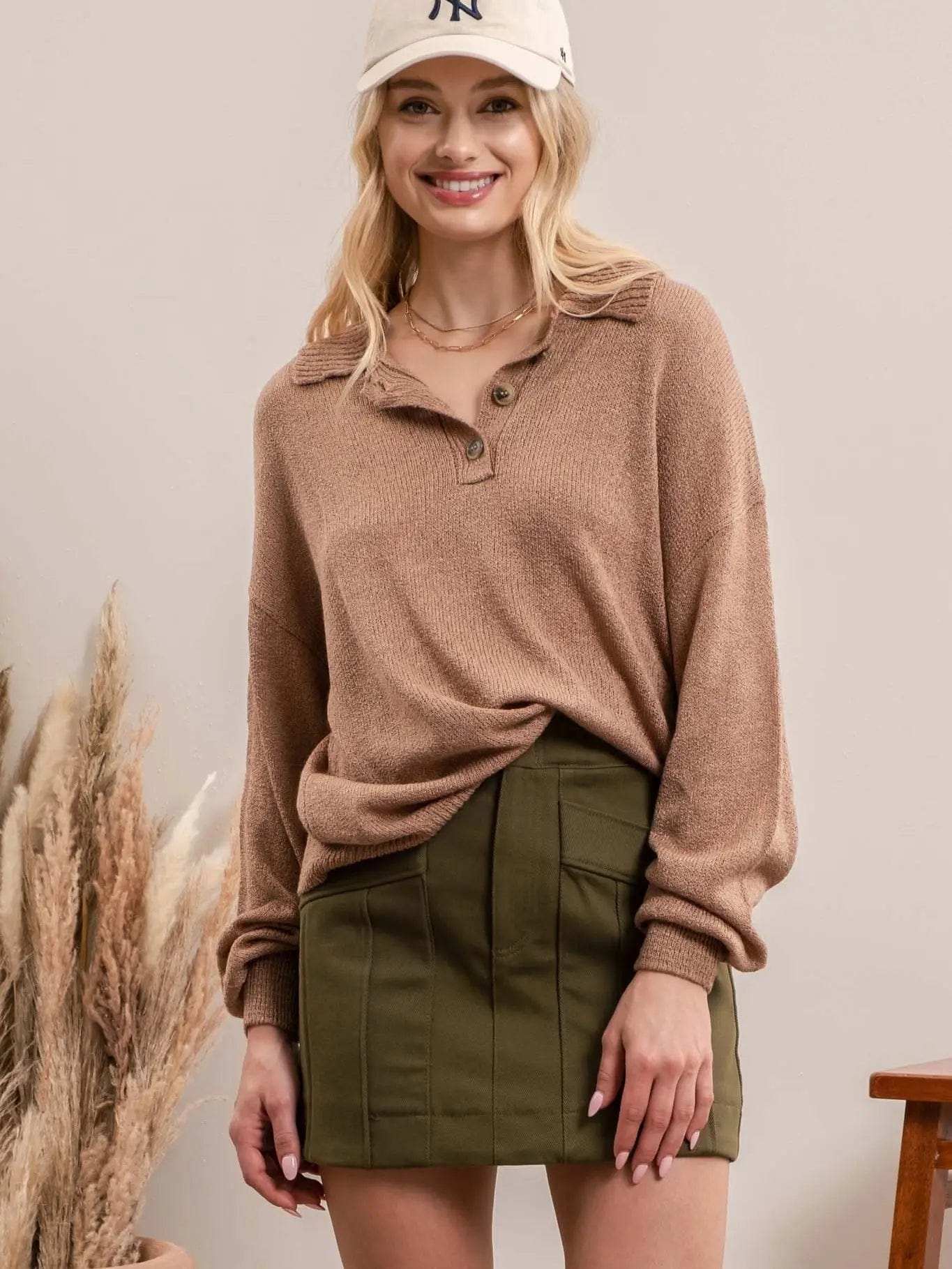 Chestnut Collared Sweater