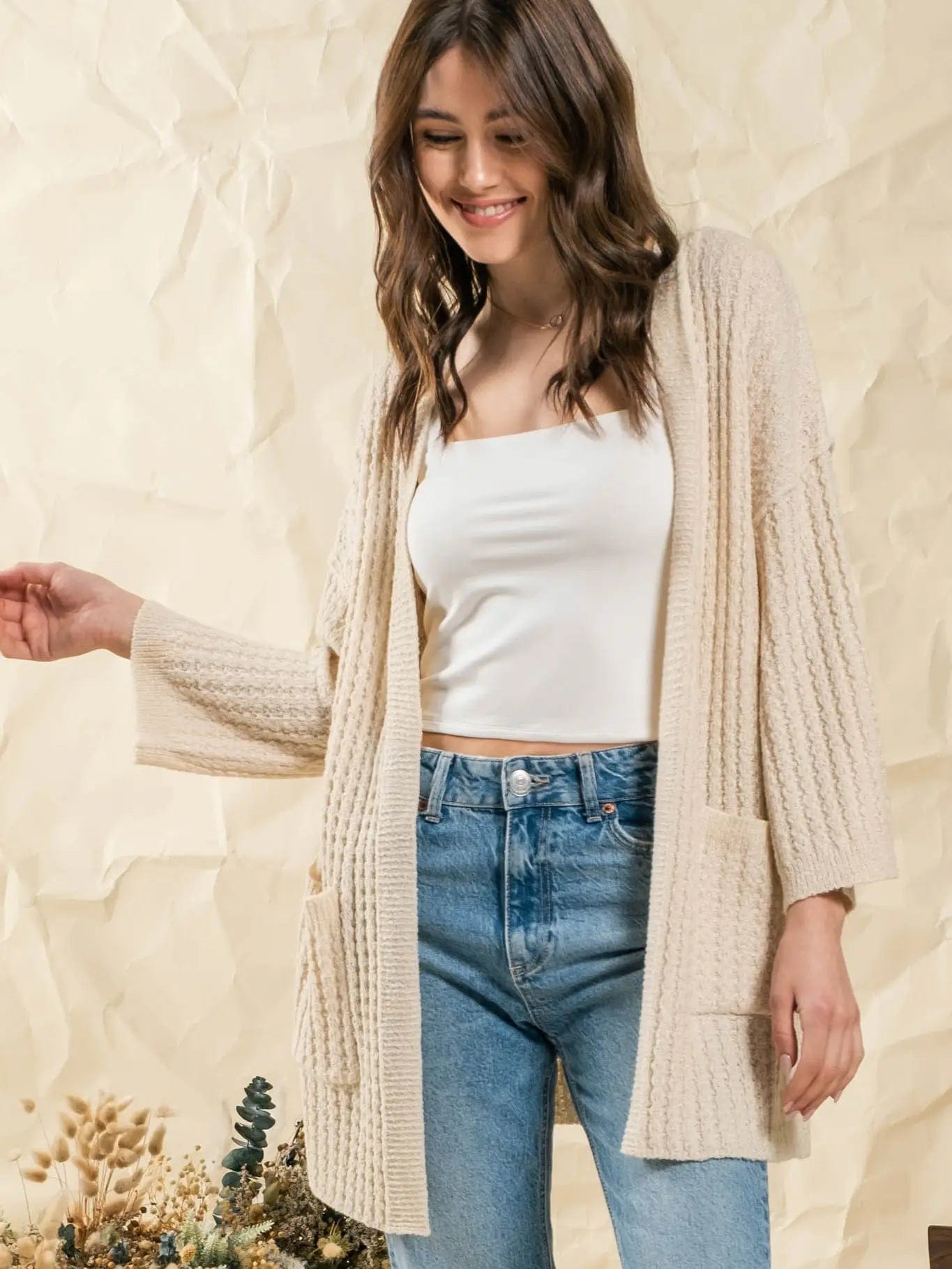 Waffle Knit Cardigan