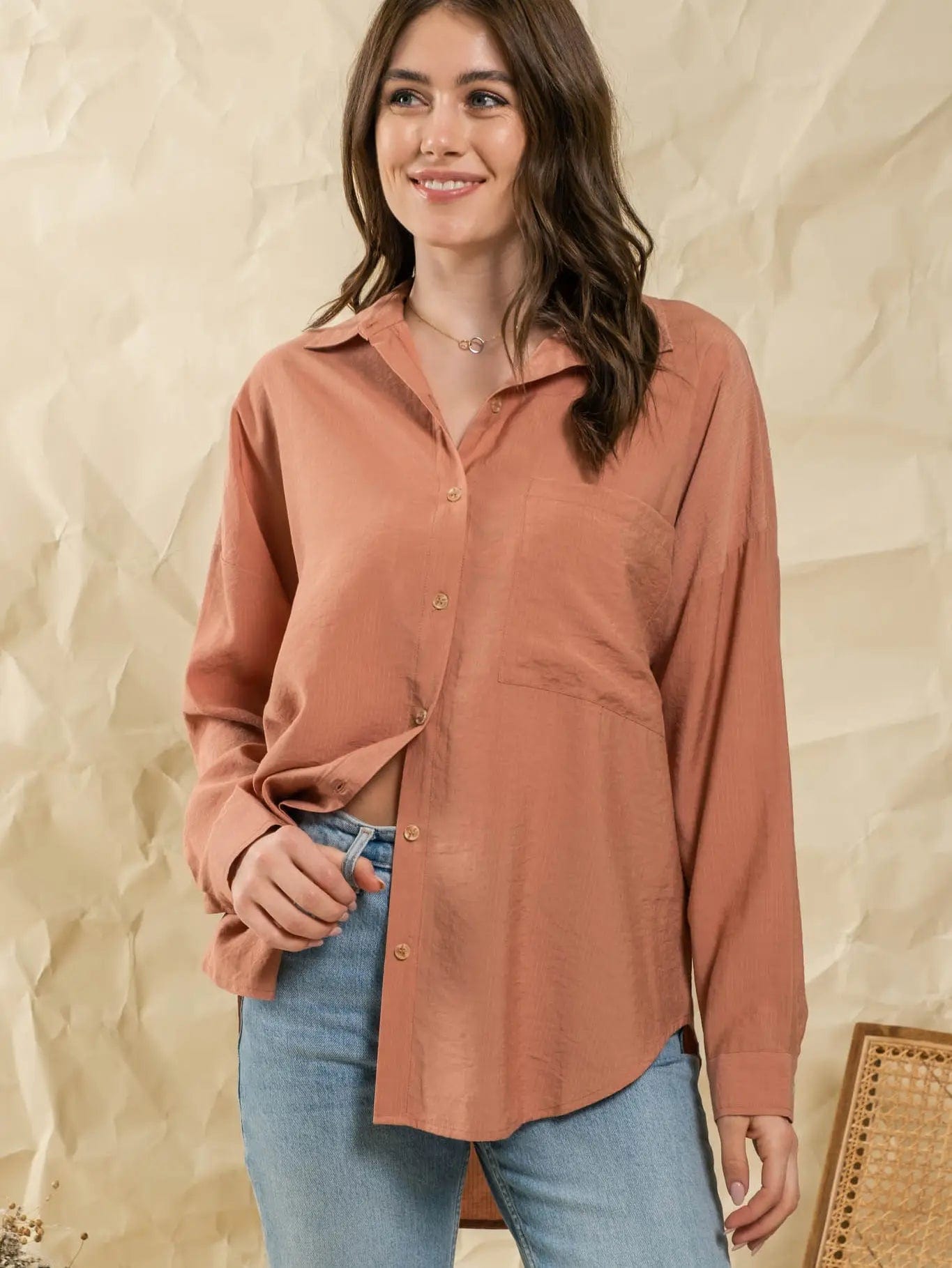 Light Sienna Button Up