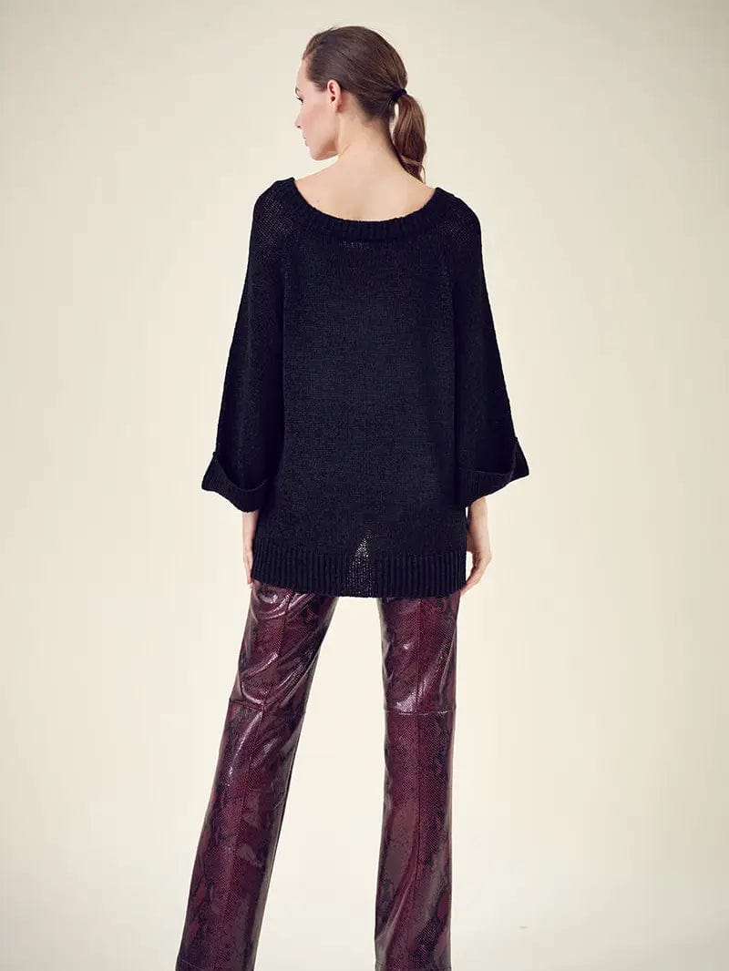 Oversized Round Neck Drop Shoulder Sweater