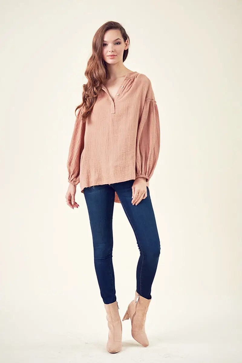 Billow Sleeve Cotton Blouse