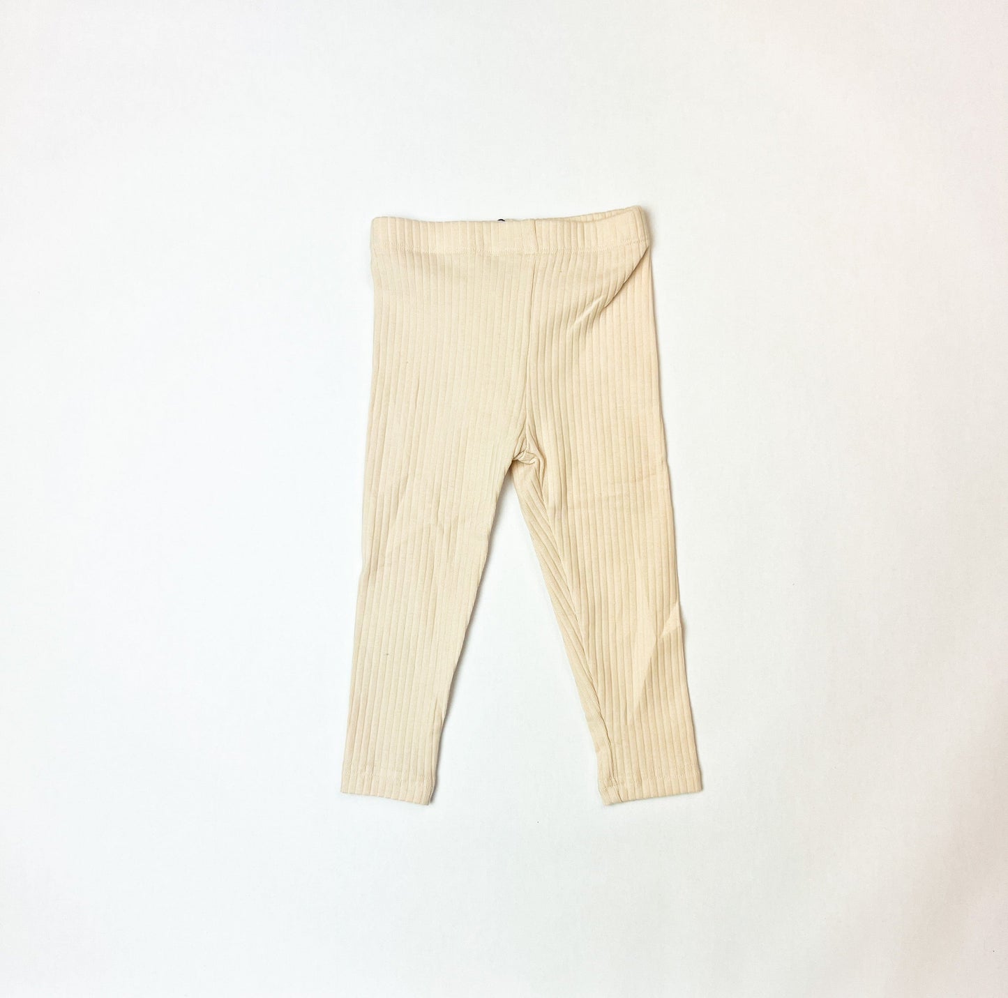 Cream Ribbed Leggings
