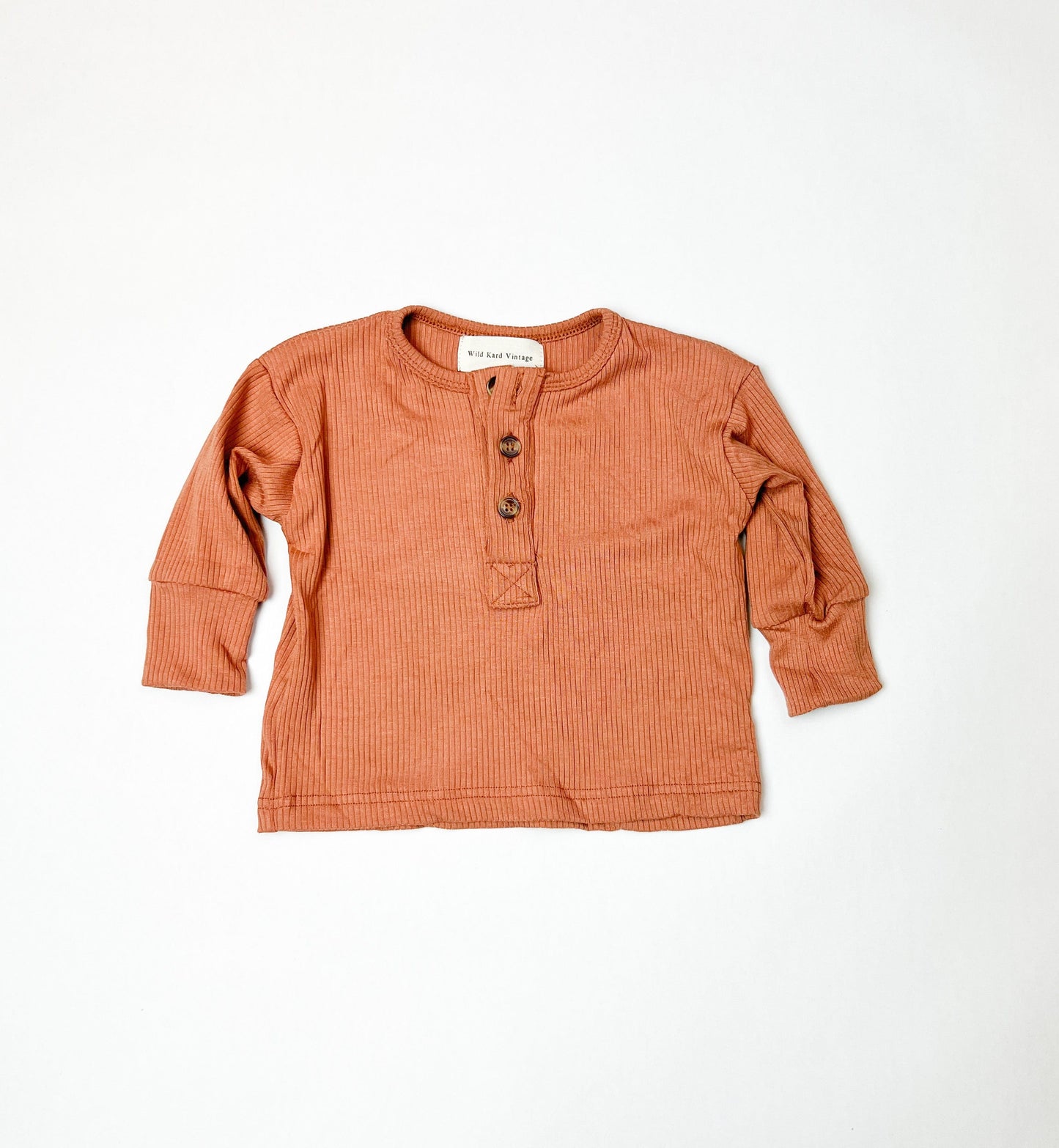 Papaya Ribbed Henley