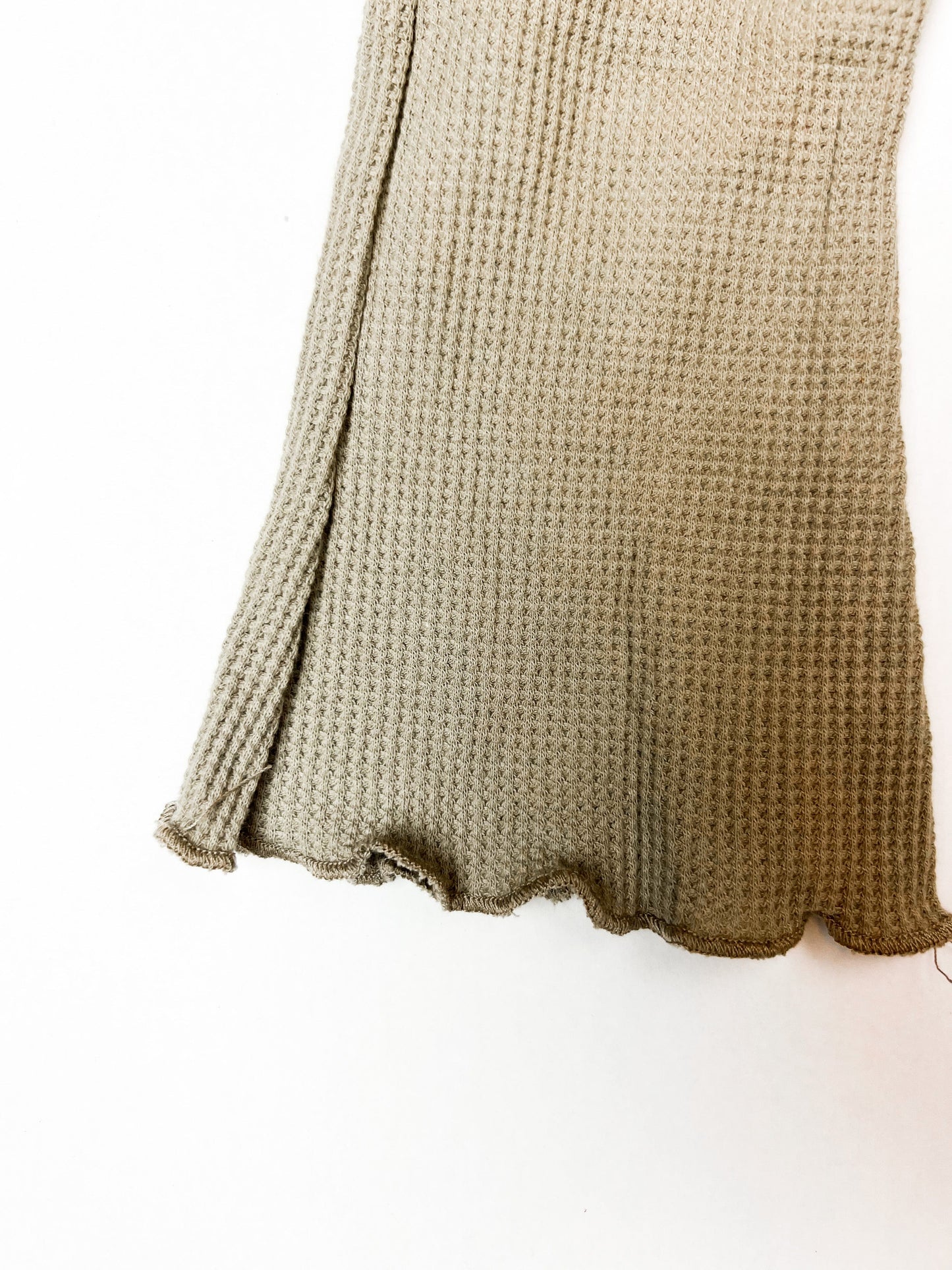 Beige Waffle Bell Bottoms