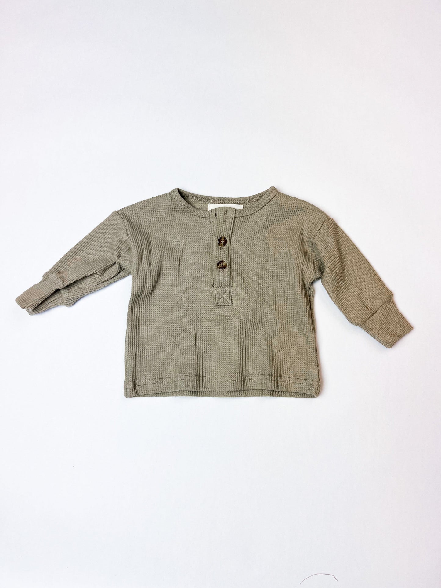Beige Waffle Henley