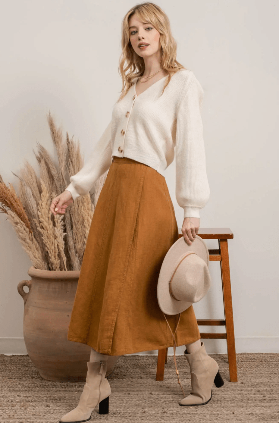 Bishop Sleeve Cardigan Sweater