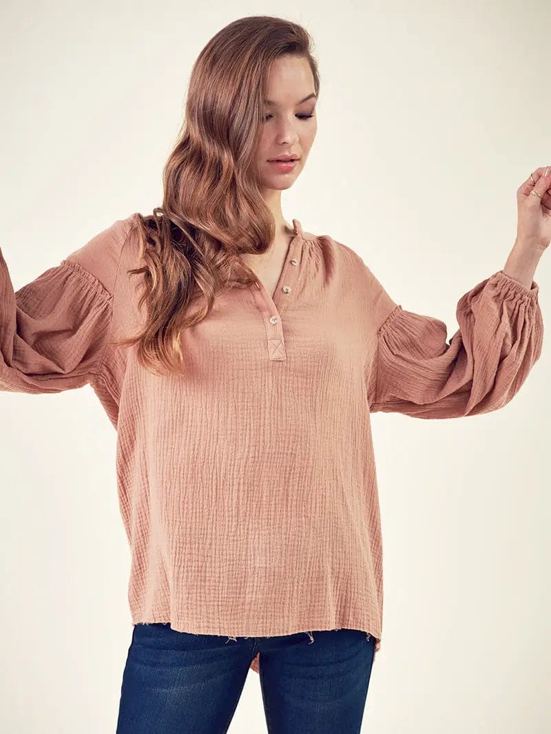 Billow Sleeve Cotton Blouse
