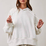 White Melange Hoodie