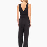Wide Leg Smocked Waist Black Jumpsuit