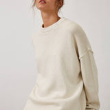 Relaxed Boyfriend Fit Crew Neck Sweater