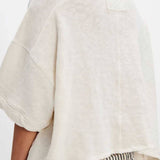 Ladies Solid Color Midi Sleeves Knitted Cardigan