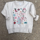 Kids Whimsical Collage Oatmeal Sweatshirt