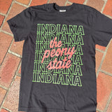 Black Repeating Indiana Tee