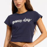 Navy & White Game Day Baby Tee