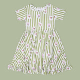 Stripes Ruffle Dress