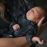 Smiley Ribbed Bamboo Zip Pajamas
