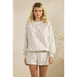 Heather Grey Star All Over Print Crewneck