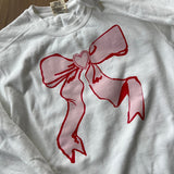 White Heart Bow Crewneck