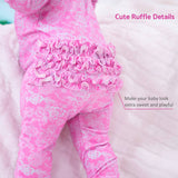 Bamboo Baby Convertible Ruffle Zipper Pajama Pink Lace