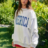 Reversible USA/America Mock Neck Sweatshirt