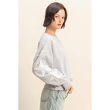 Heather Grey Star Patch Crewneck Sweatshirt
