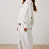 White Melange Hoodie