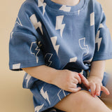 Blue Bolts Shorts Set