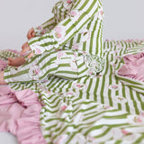Meadow Stripes Dream Ruffle Romper