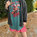 GINGHAM PRINT KNIT MINI SKIRT