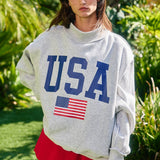 Reversible USA/America Mock Neck Sweatshirt