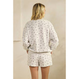 Heather Grey Star All Over Print Crewneck