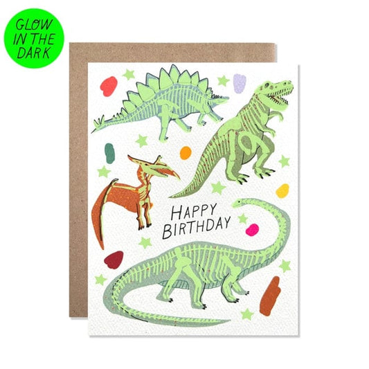 Glow in the Dark Dino Happy Birthday Card