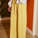 Exposed Seam Details Drawstring Solid Terry Sweatpants