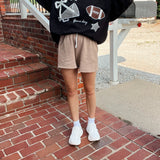 Black Football Game Day Patchwork Long Sleeve Crewneck Top
